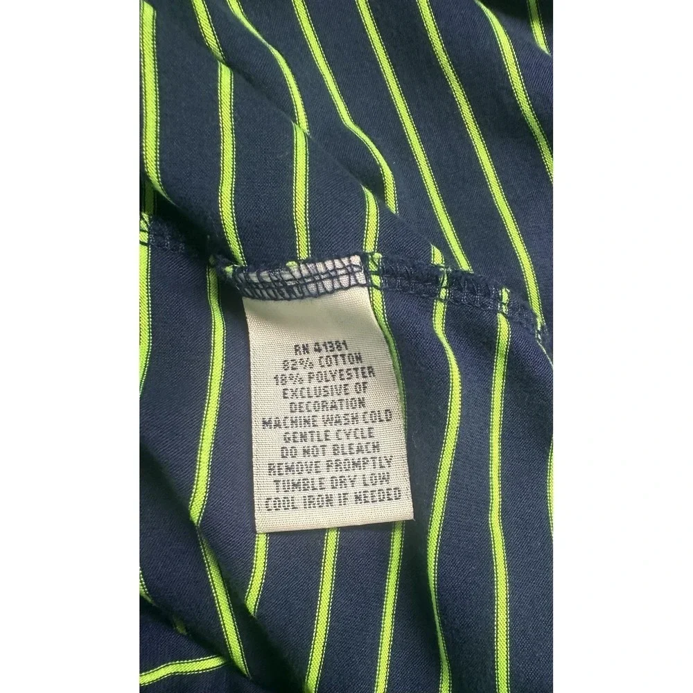 Polo Golf Ralph Lauren‎ Polo Shirt Mens 2XL Navy Green Striped Vintage Lisle